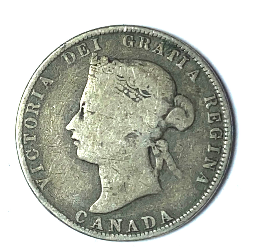 1874 Canada 25c Twenty Five Cents Silver Quarter KM# 5