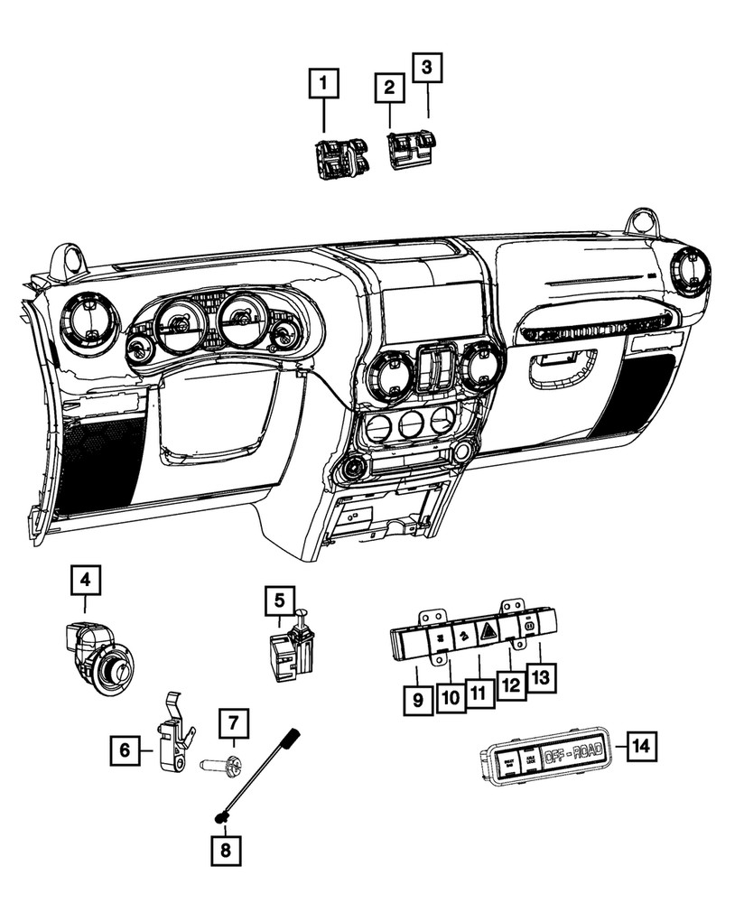 Genuine Mopar Instrument Panel Switch 56054372ab