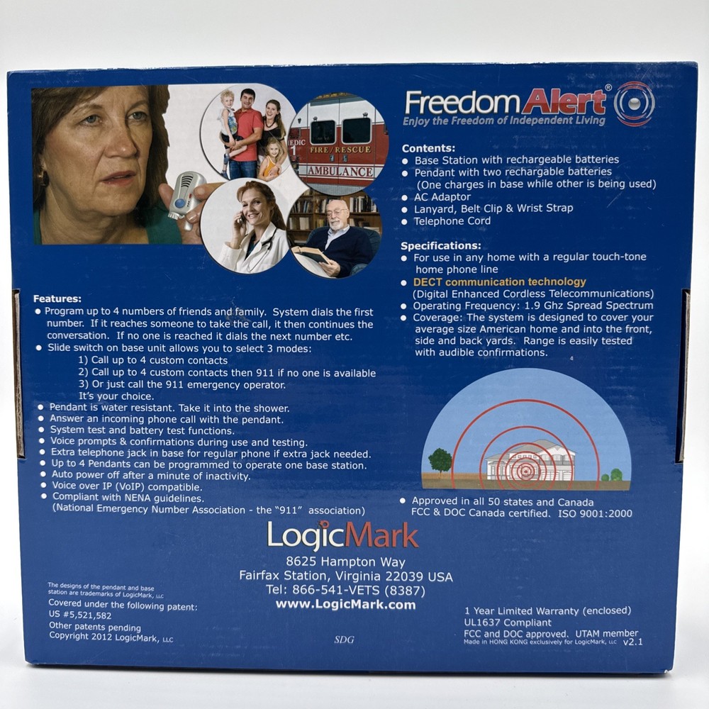 LogicMark 35511 Freedom Alert Emergency System - Open Box - Used