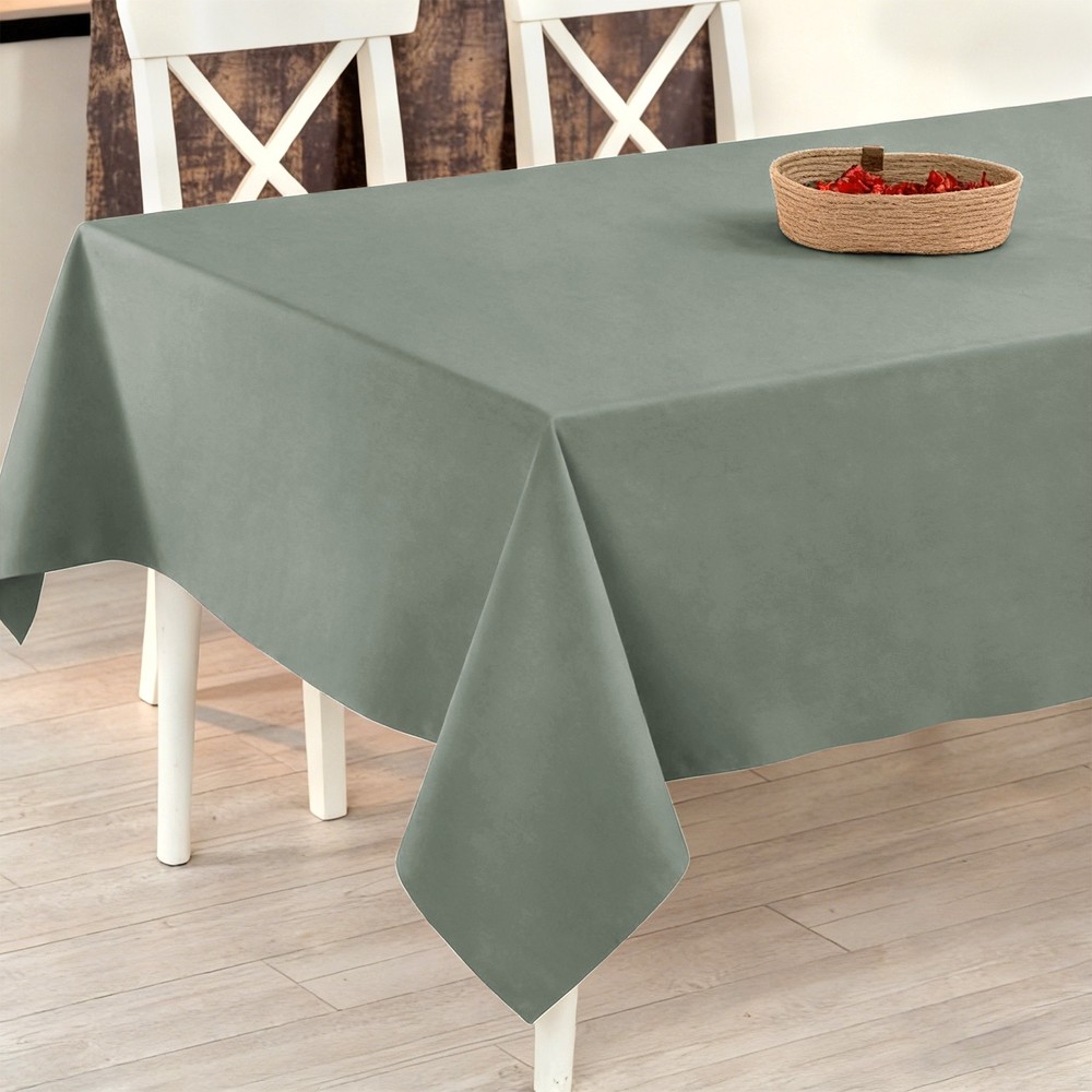 140x220cm Rectangle Tablecloth, Thickened Polyester Table Cloth Gray