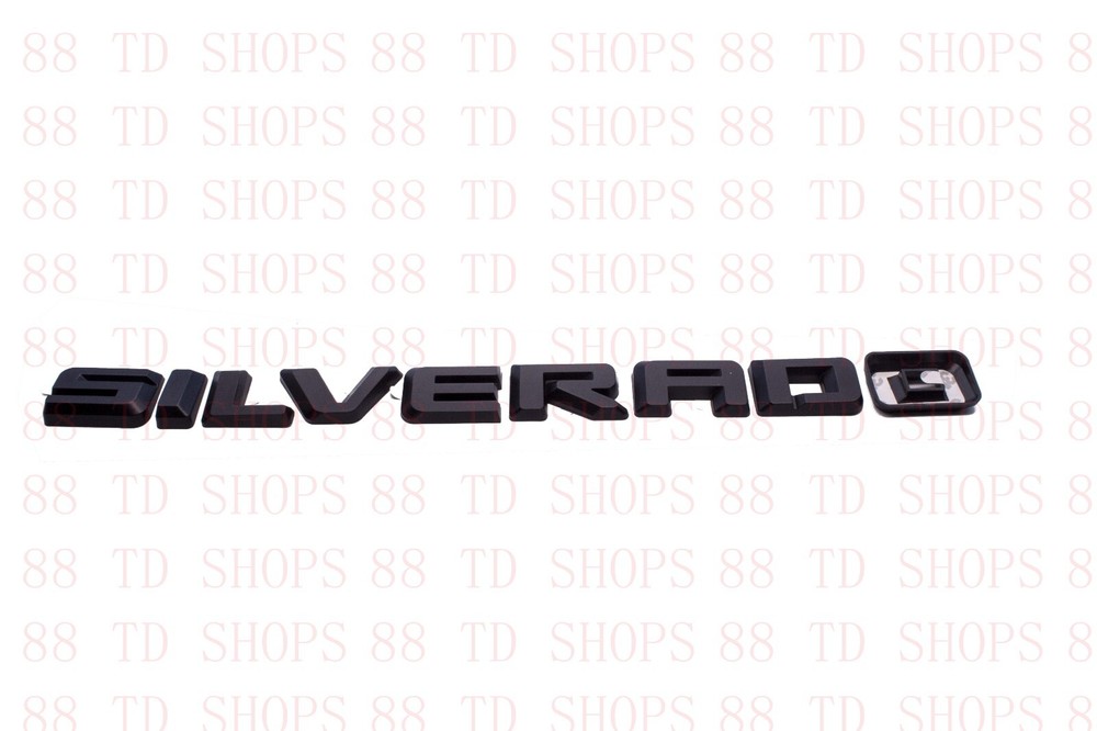 4pcs 2019-2024 Silverado Custom Overlay Emblems Nameplate Badges (Matte Black)