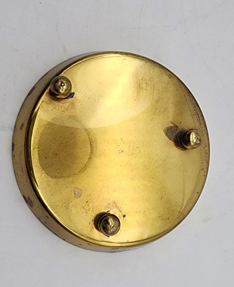 Vtg 3" Footed Disk Brass Candle Holder
