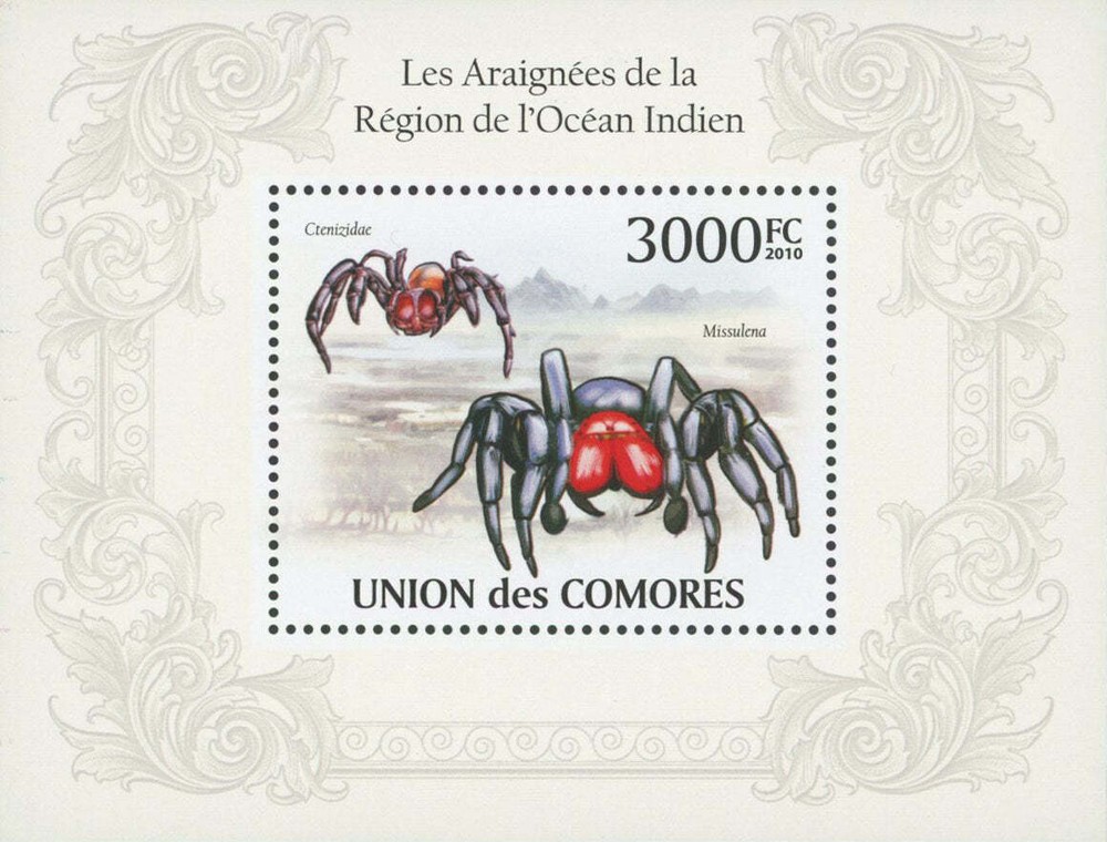 Indian Ocean Spiders Souvenir Sheet Mint NH