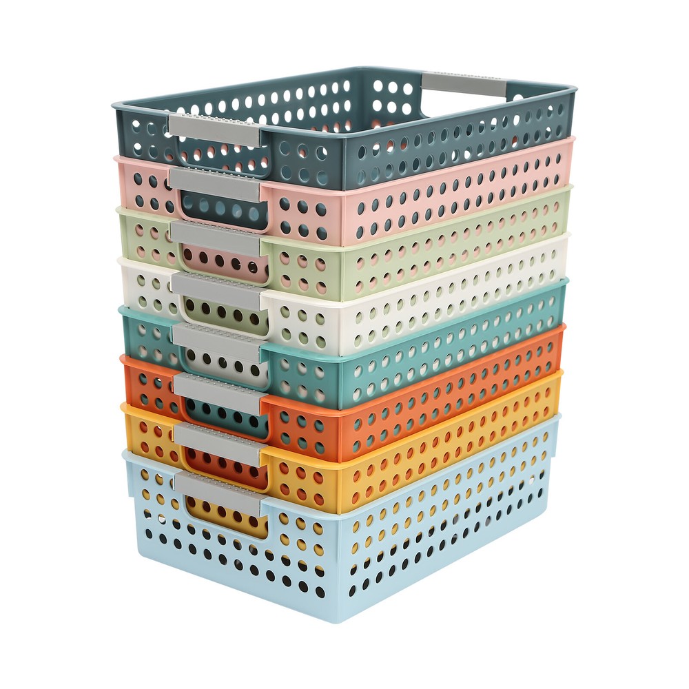 24PCS PP Baskets Kit Papers Documents Storage Box Multicolor Organizer Storage