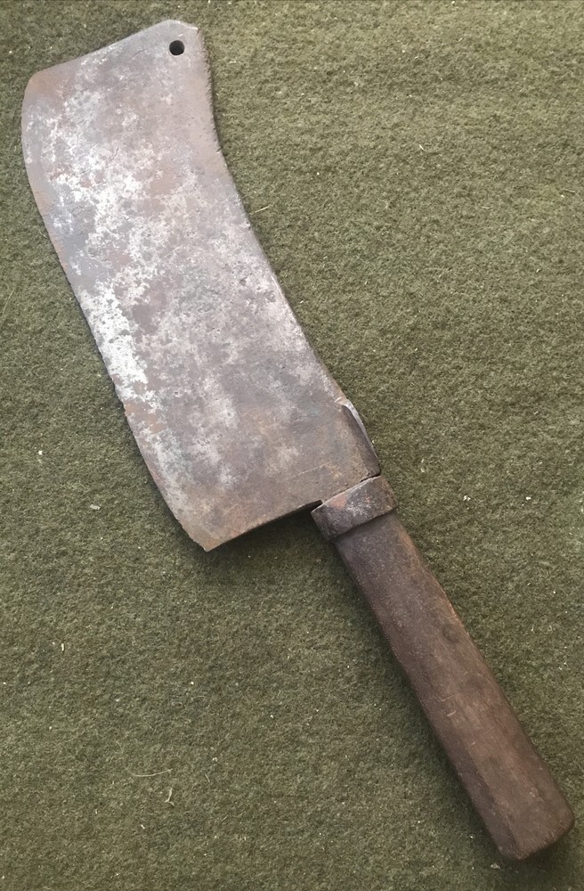 Cleaver Antique PRIMITIVE HANDMADE Blacksmith Unique Early.