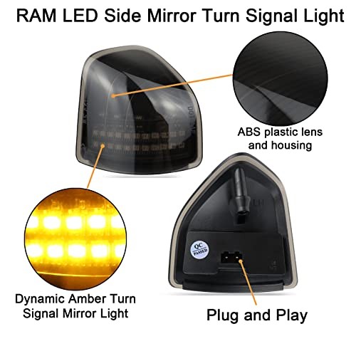 Dynamic Sequential LED Side Mirror Compatible with Dodge Ram 1500 Marker Lights