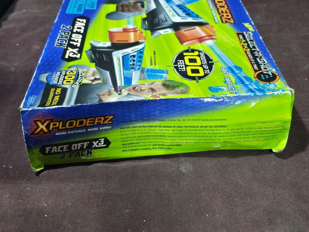 Xploderz Face Off X3 2 Pack Soft Impact Blaster Guns W/ 300 Rounds