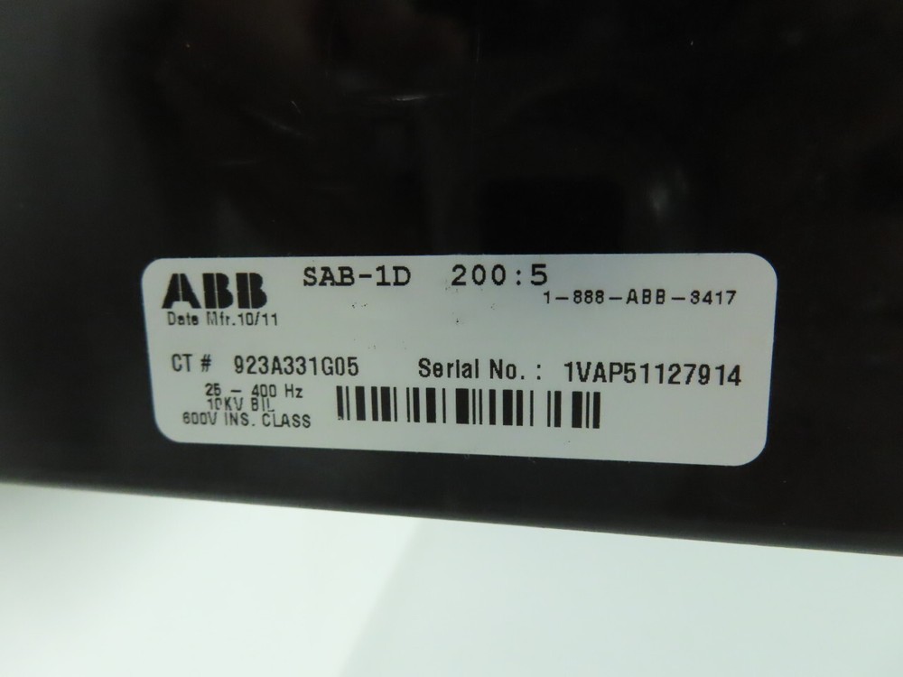 Abb SAB-1D 923A331G05 Current Transformer 200:5a 10kv