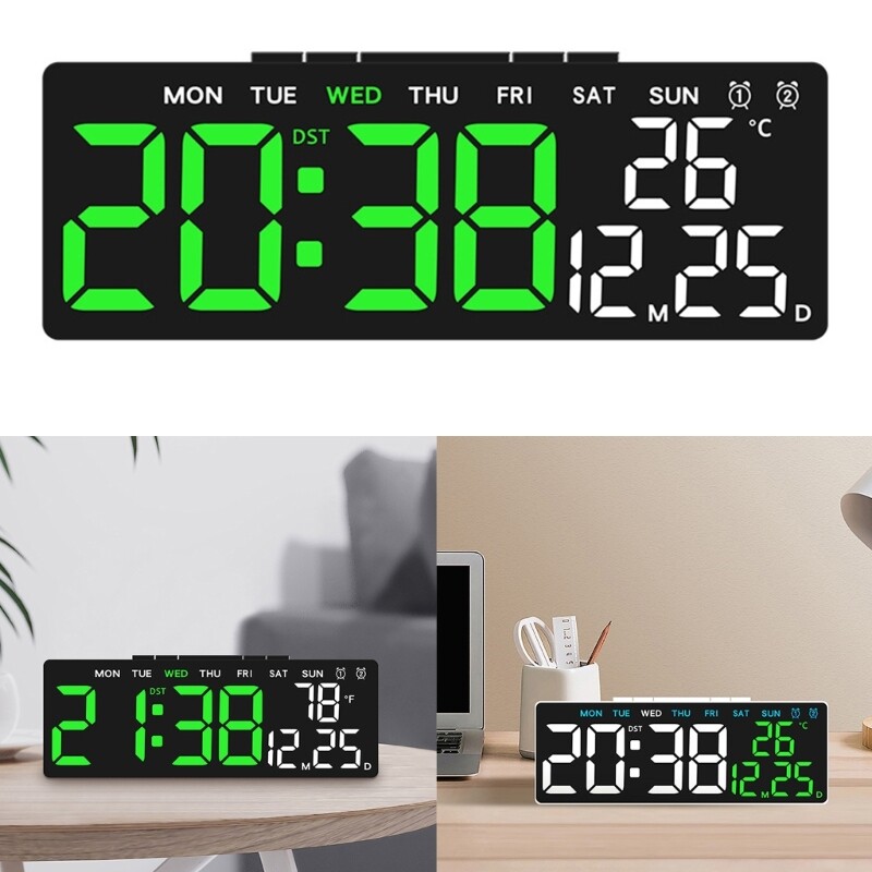 Multifunctional Simple LED Digital Clock with Date Week Display for Office Home