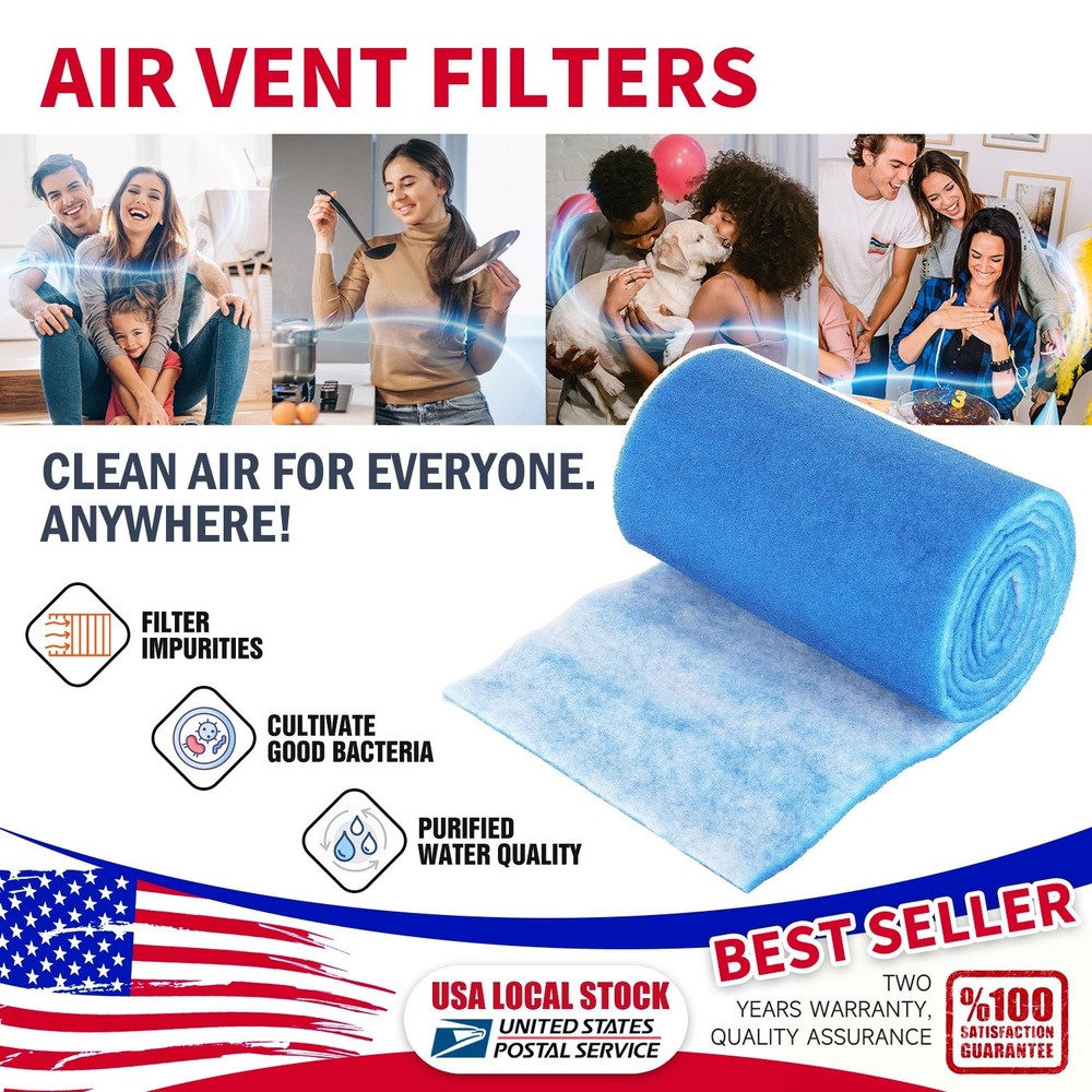 12Ft Non-Clogging Bonded Filter Pad, Optimize Flow for Aquarium Filtration