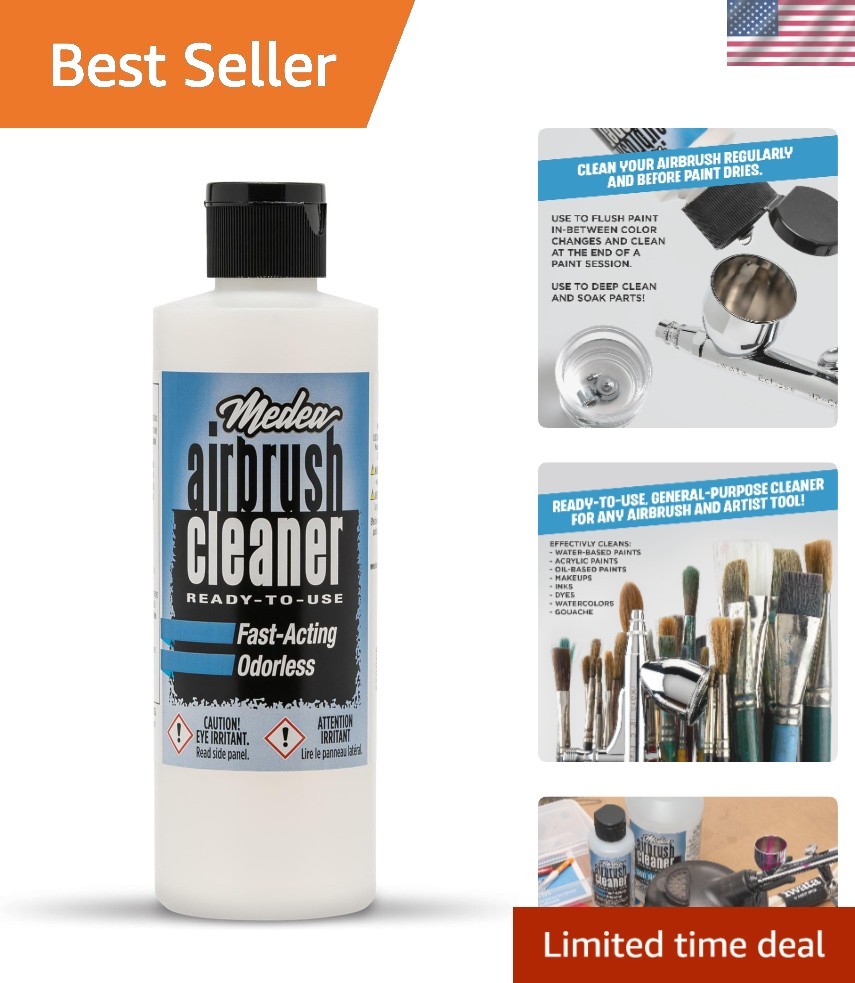 Medea Airbrush Cleaner 8oz – Biodegradable Solution for Pristine Paint Tools