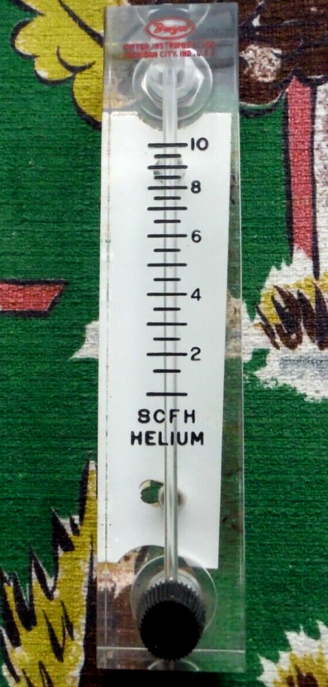 Vintage Helium flow meter by Dwyer inc. acrylic