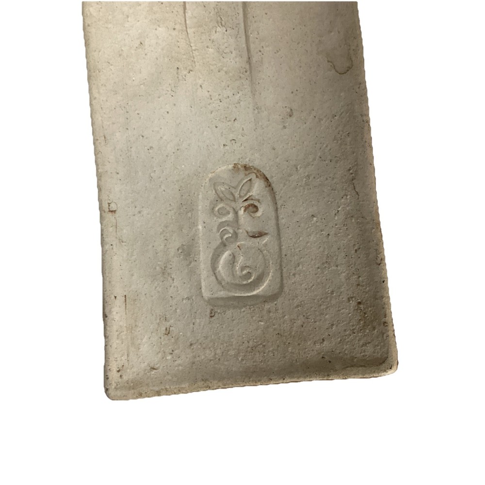 Tree Goddess Rectangle Art Pottery Tile Brown Drip Glazed