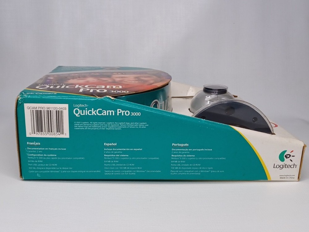 Logitech QuickCam Pro 3000 Web Cam Vintage Unopened