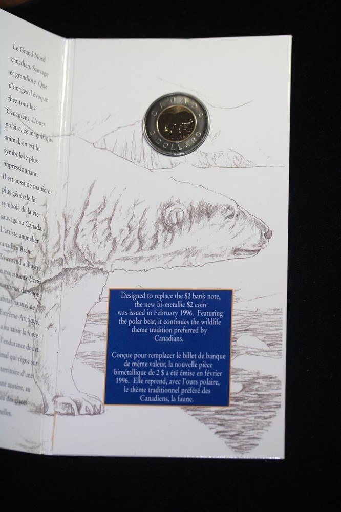 1996 $2 CANADA POLAR BEAR COIN