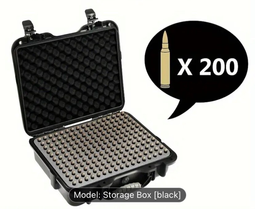 Waterproof hard Ammo Case - 200 Rounds 308win Locking Storage Box