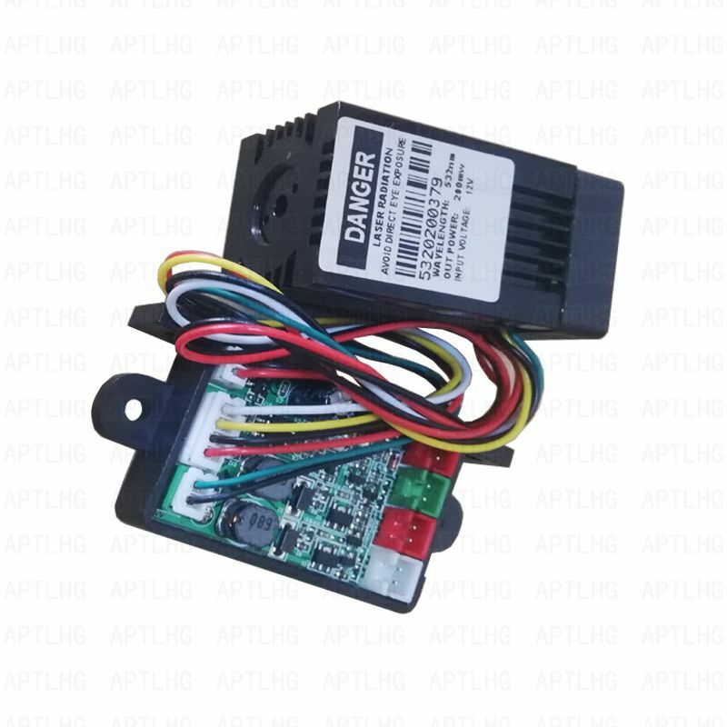 12V 532nm 200mW Green Laser Diode Module DIY Light Fixed TTL continuous work PWM