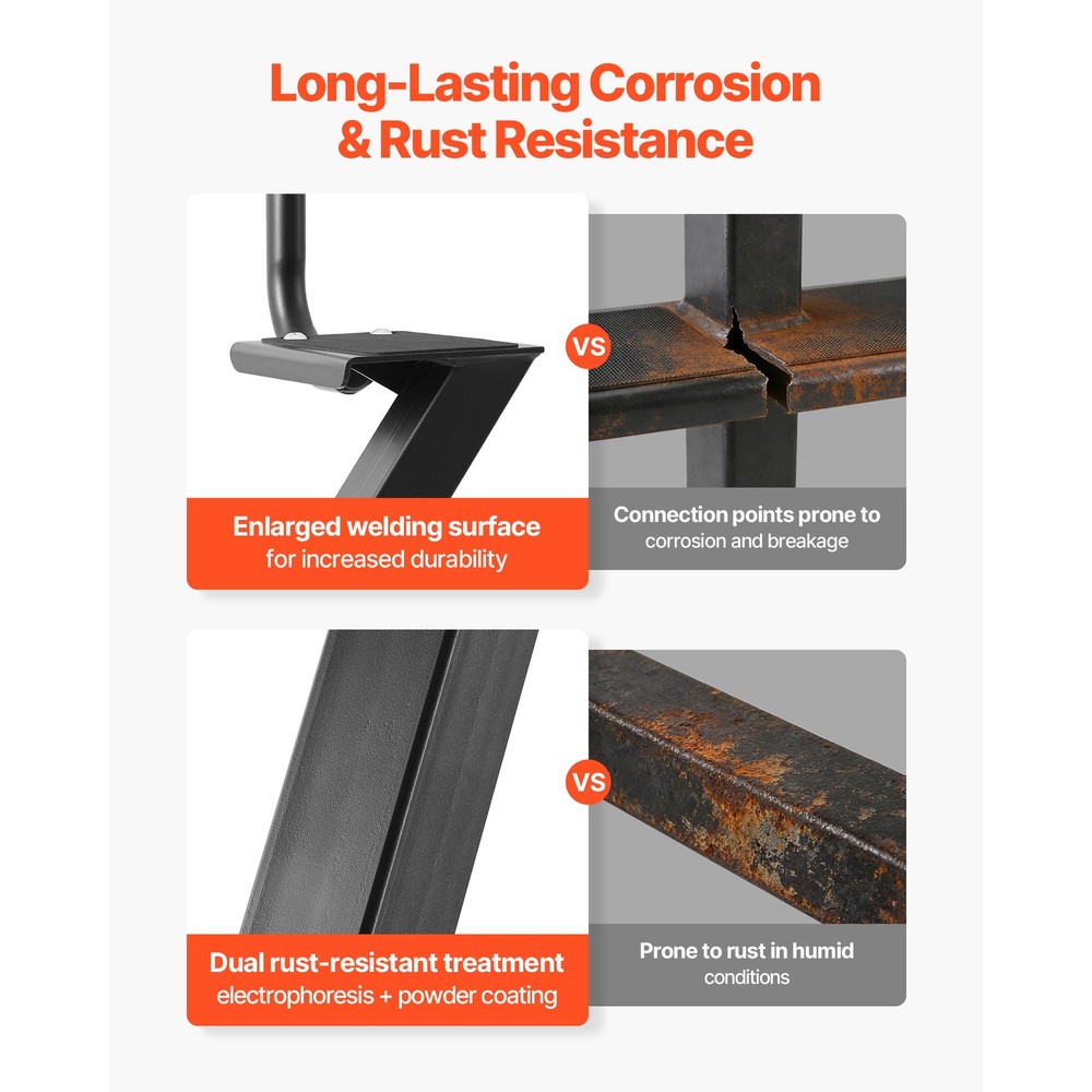 Uimoso Durable Boat Trailer Steps with Handle - 2-Step Bottom Mount Design