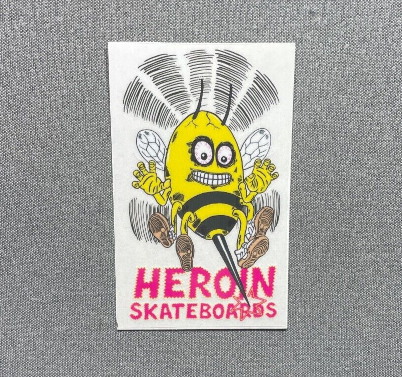 HEROIN Bee Egg Skateboard Sticker 4.89"