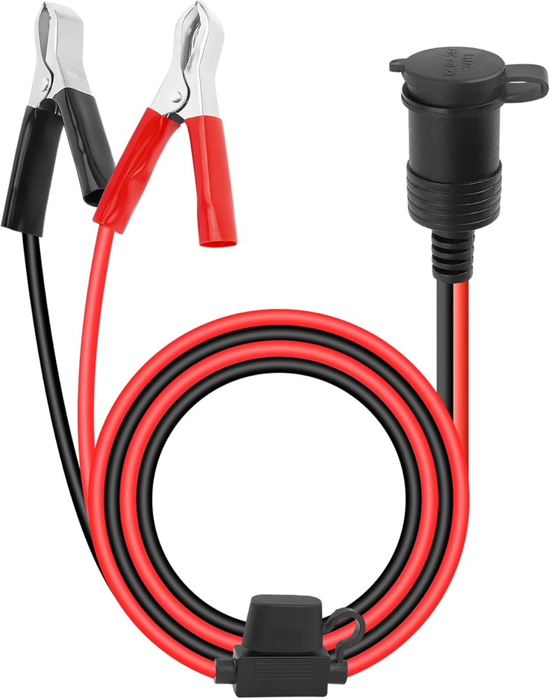 12V Cigarette Lighter Socket Replacement with 3Ft Extension Cord & Battery Allig