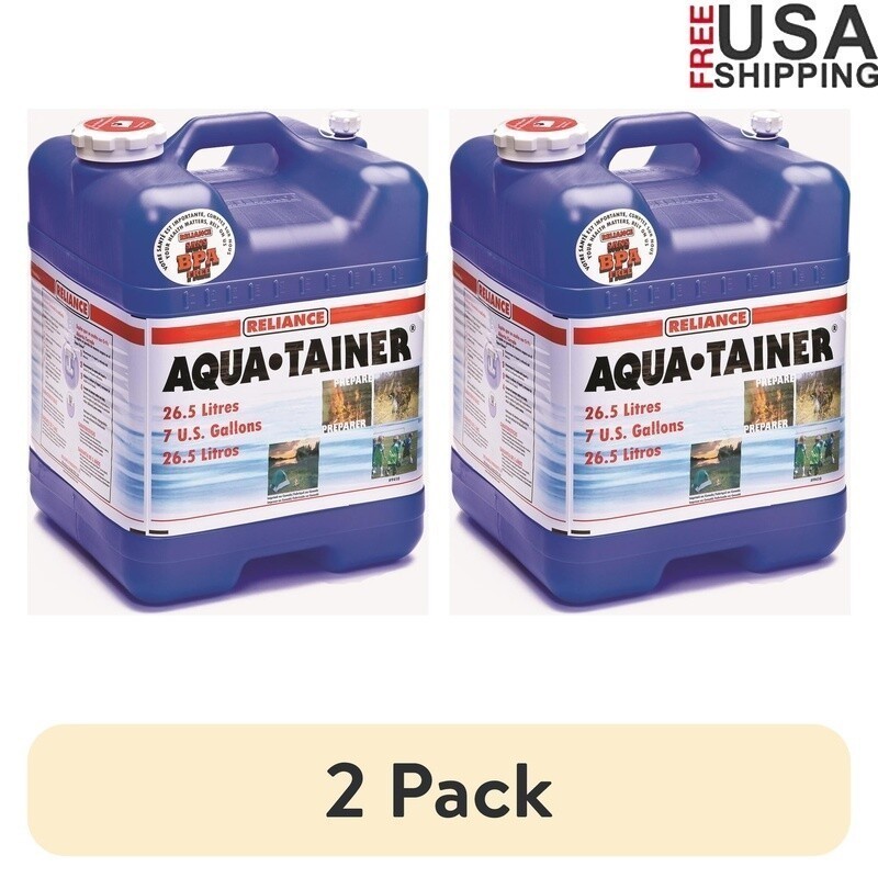 7 Gallon Water Container 2 Pack BPA Free Stackable Ergonomic Handle Spout New