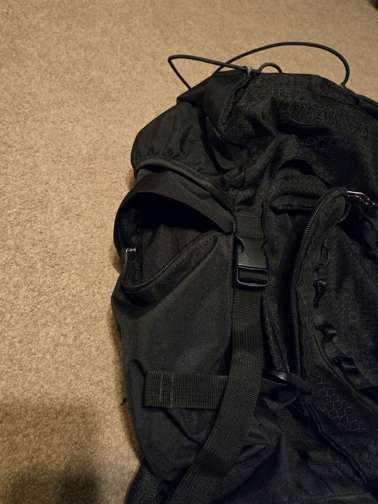 Amazon Basics 55L Backpack Black With Rain Cover