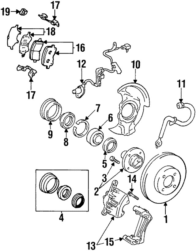 Genuine GM Front Driver Side Wheel Speed Sensor 94857215