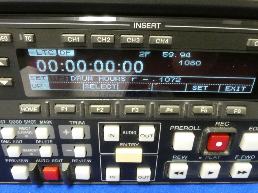Sony HDW-2000 HDCAM Player w/ 1072 Drum Hrs