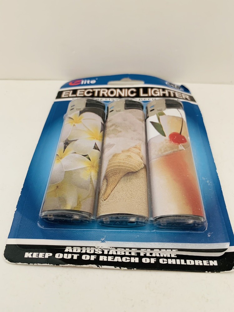 Lite Electronic Refillable Lighters w/ Adjustable Flame *Set of 3*