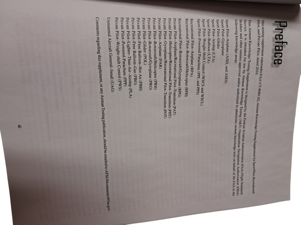 Airman Knowledge Testing Supplement - Sport, Private, & Recreational Pilot