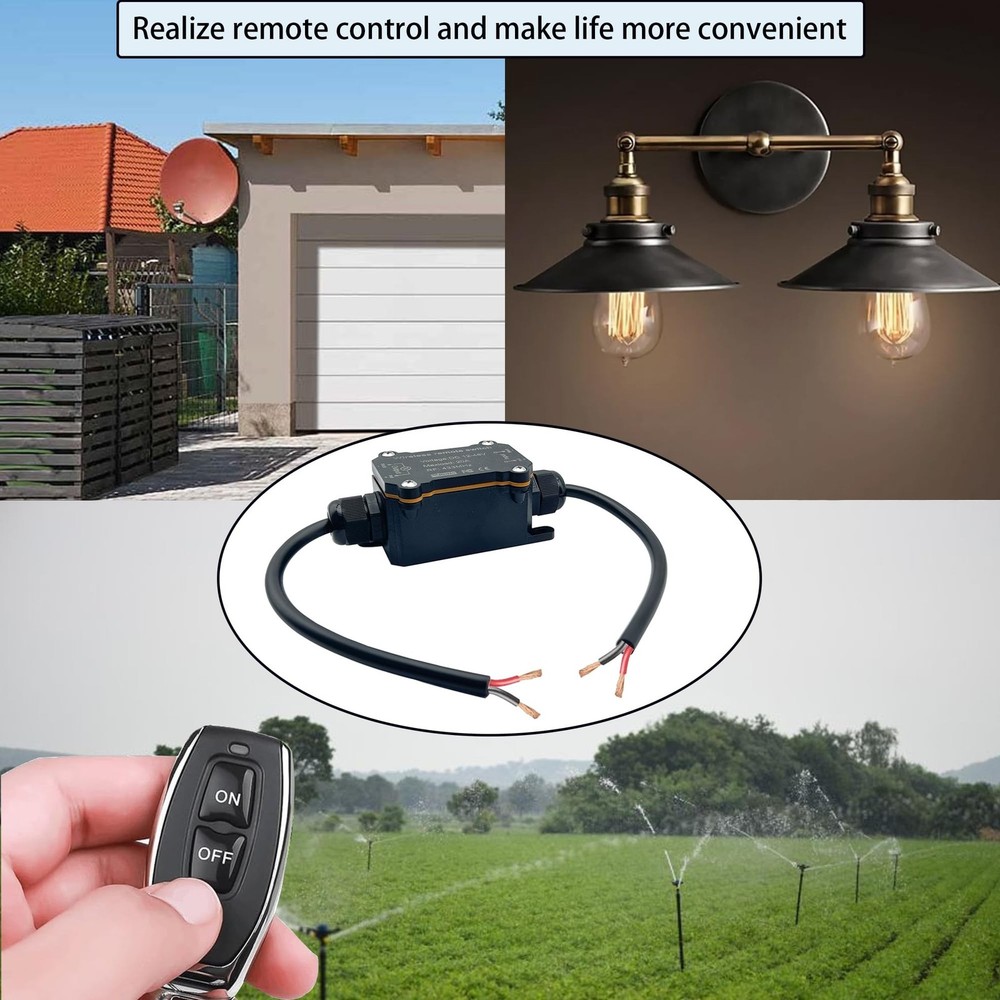 Remote Control Switch,Waterproof Switch DC 12/24/48 Volts 20A,Wireless 433 MH...