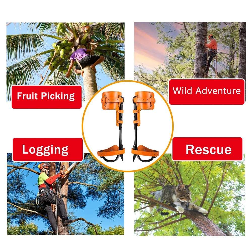 Tree Climbing Spikes Set,Tree Climbing Gear with Professional Adjustable Clim...