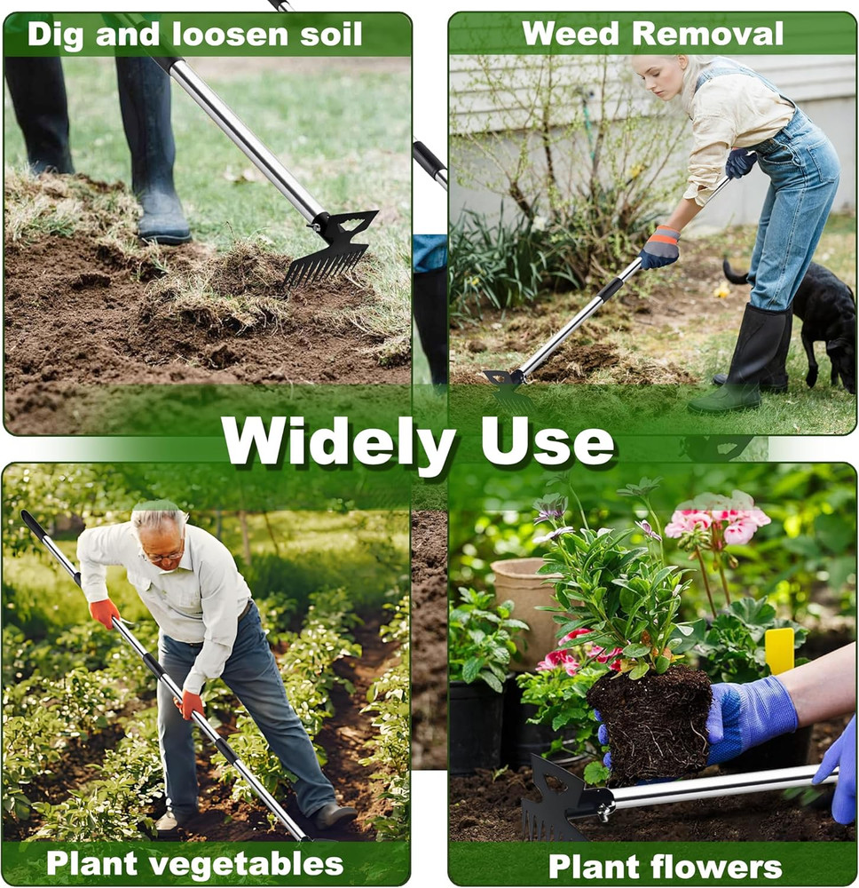Weed Puller Tool with Long Handle, 60" Manual Weeder Remover Tool, 2 in 1 11
