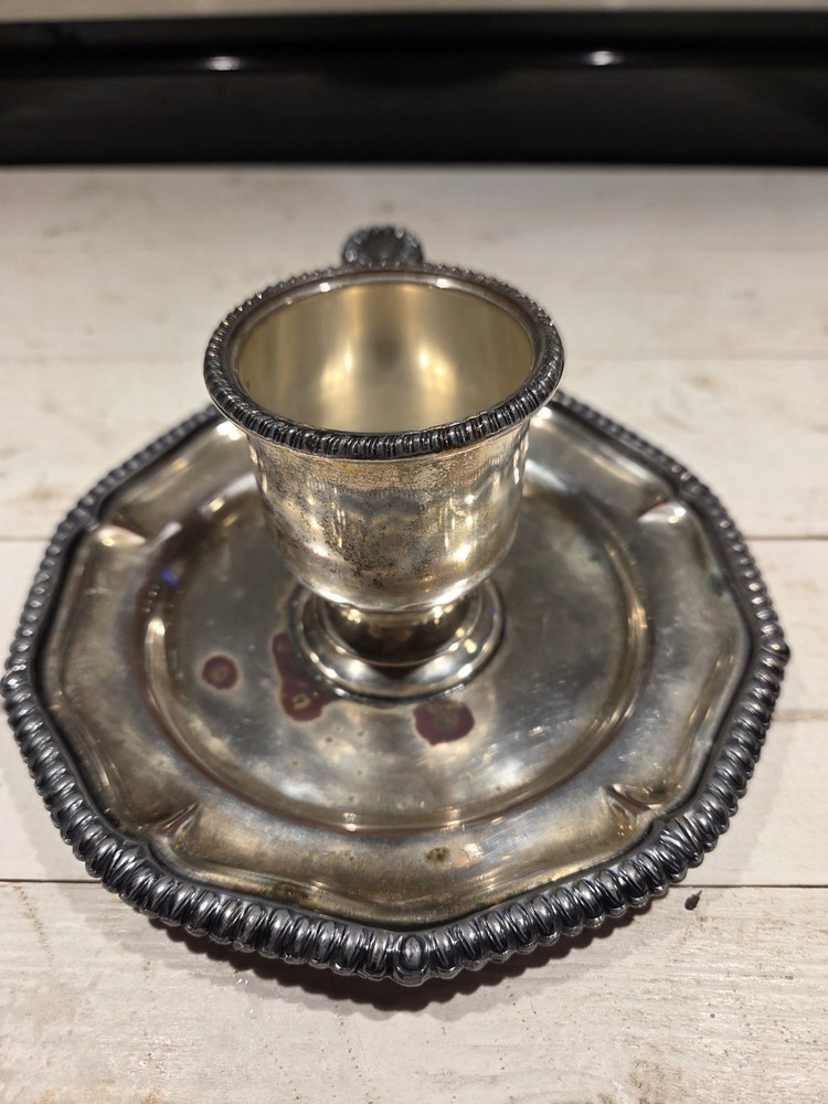 Antique Victor Silver Co Chamberstick Holder