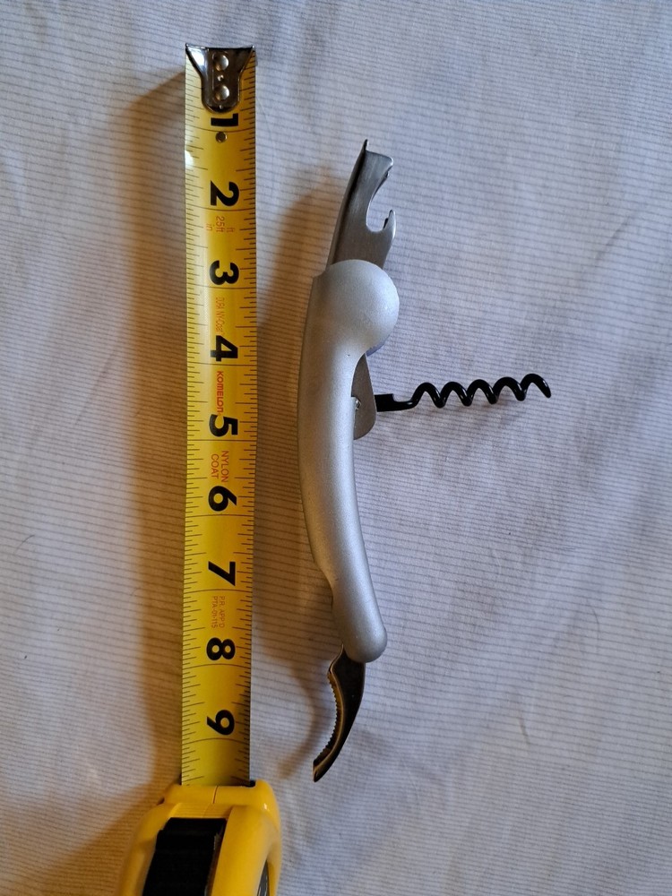 Barkeepers Tool/Corkscrew, Used, Stainless Steel and Plastic, VG Condition