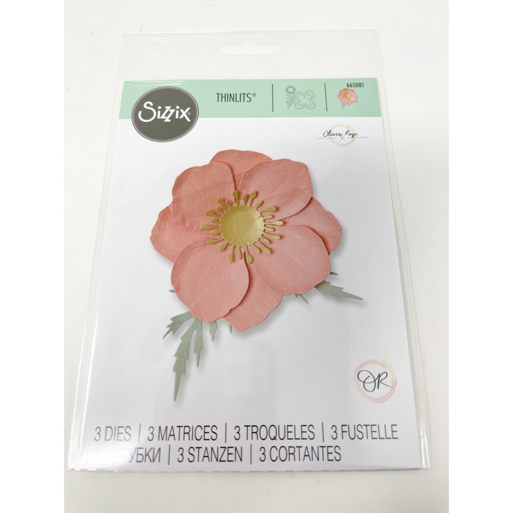 Sizzix Thinlits Floral Cutting Dies Summer Garden Flowers & Stamps Bundle NEW