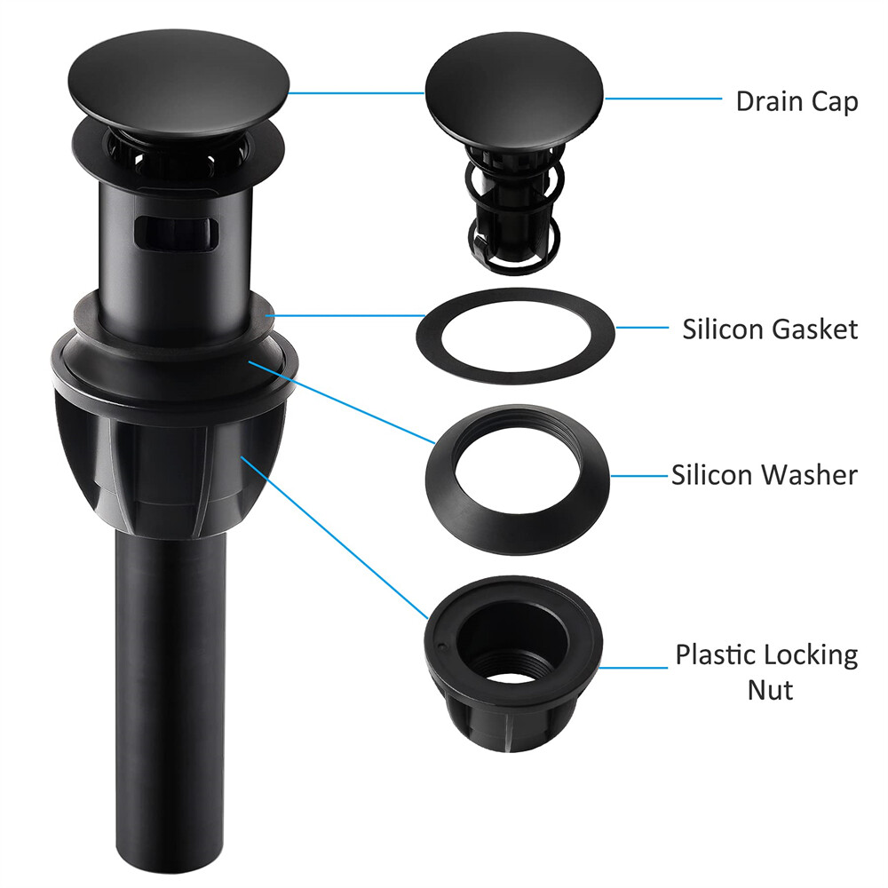 2 Pack Pop Up Drain, Bathroom Sink Drain Stopper with Overflow ,Vessel Vanity