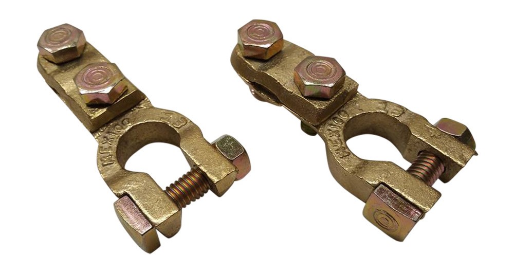 2x Solid Brass heavy duty Angle battery top post cable terminal Wire terminals