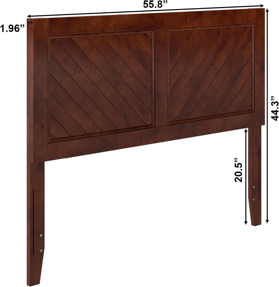 Rustic Walnut Farmhouse Solid Wood Headboard for a Cozy Bedroom Look