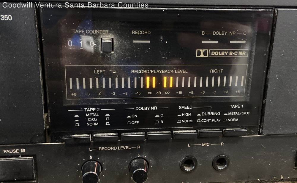 Vector Research VCX-350 Double Cassette Deck Player Working