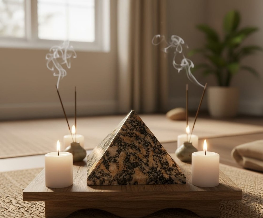 Zebra Jasper Healing Stone Pyramid