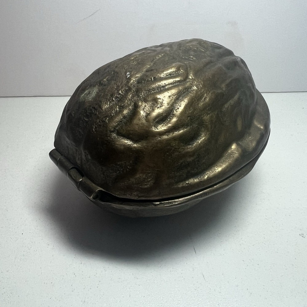 SOLID BRASS NUTCRACKER WALNUTS Vintage LARGE Walnut Shaped