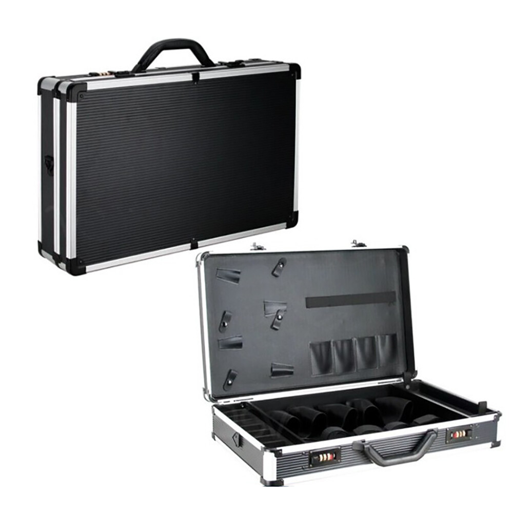 Barber Stylist Suitcase + Code Lock Barber Tool Carrying Case Organizer Black US