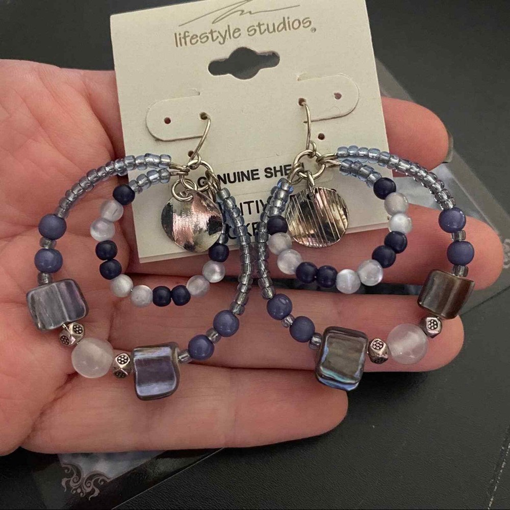 Lifestyle Multi Bead multi hoop Earrings