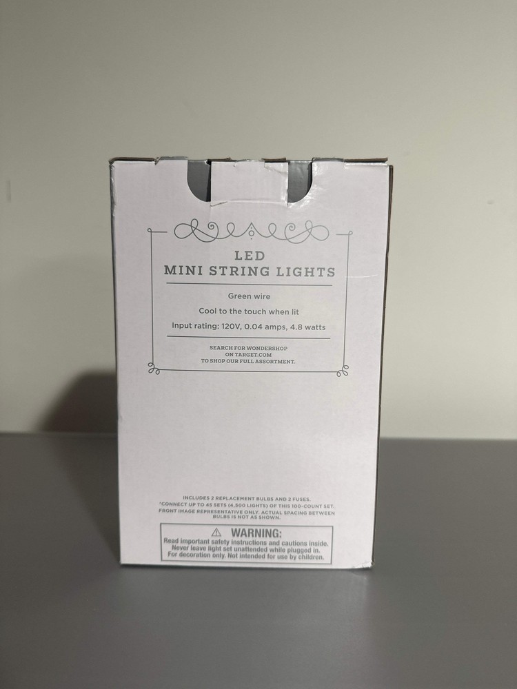 Wondershop LED Mini String Lights – 100 Count (Cool White)