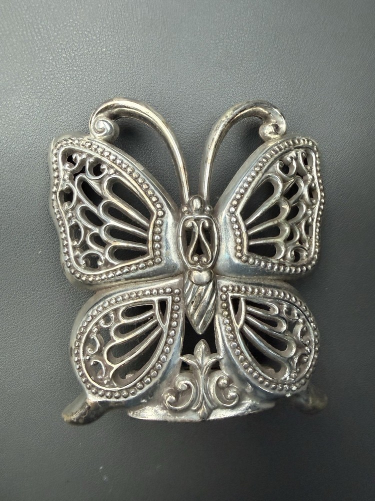 Brighton Night Light COVER Silver Tone Butterfly With Back Clip Marked