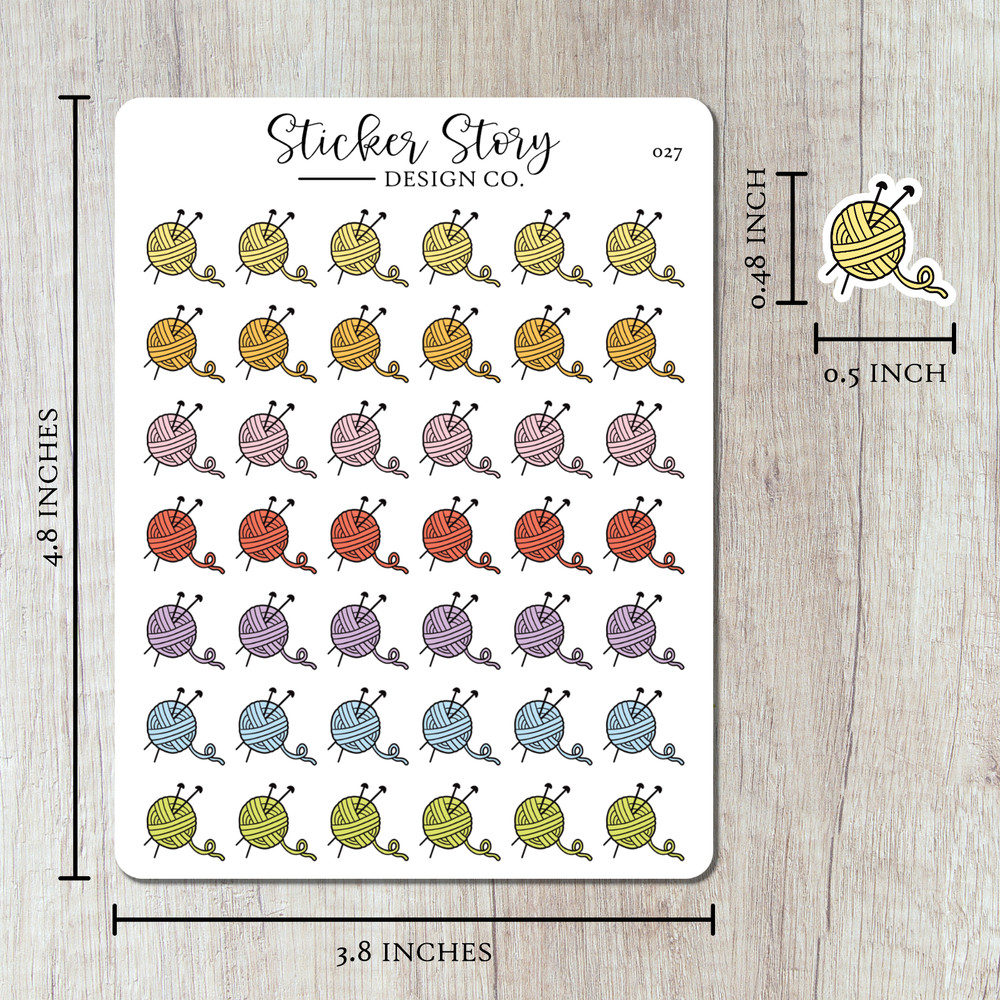 Knitting and Crochet Planner Stickers