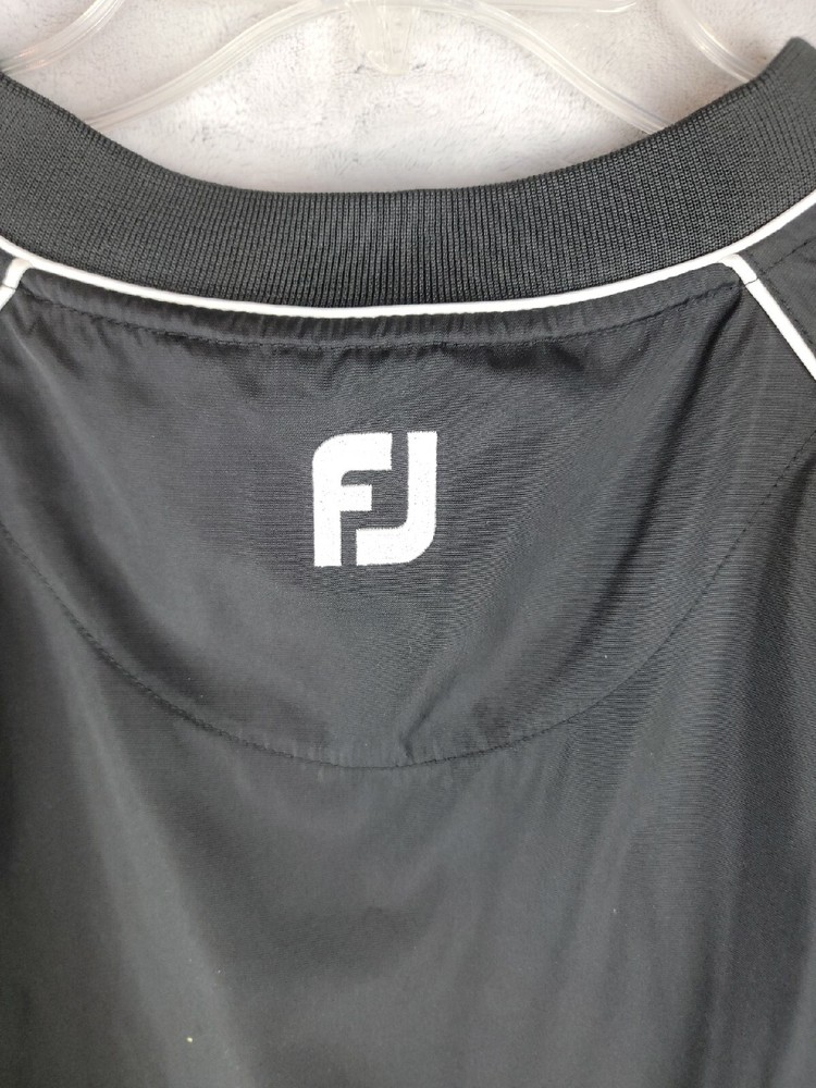 Footjoy Pullover Mens Medium Golf Windbreaker Black and White Long Sleeve Logo