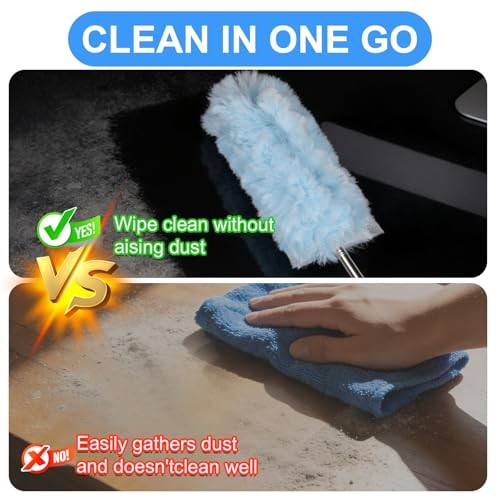 30 Count Duster Refill kit, Duster for Cleaning with Extension Pole, Blue