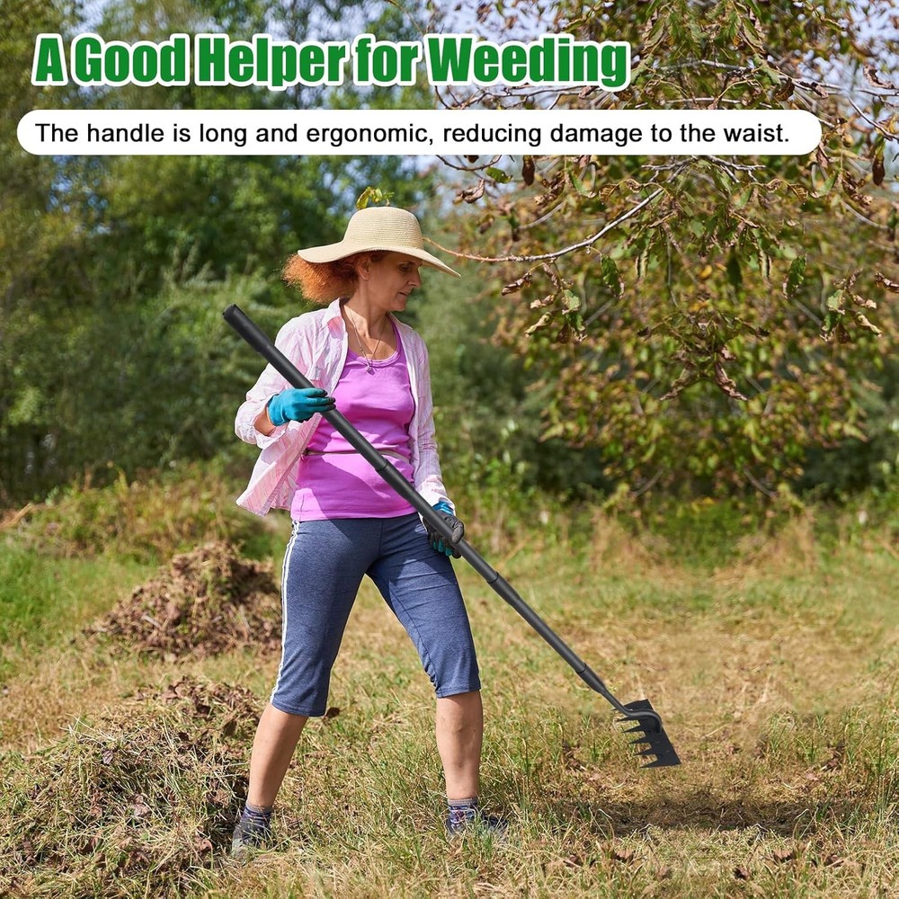 Weed Puller Tool, Garden Weeding Rake Tools with Detachable Long Handle, 56 inch